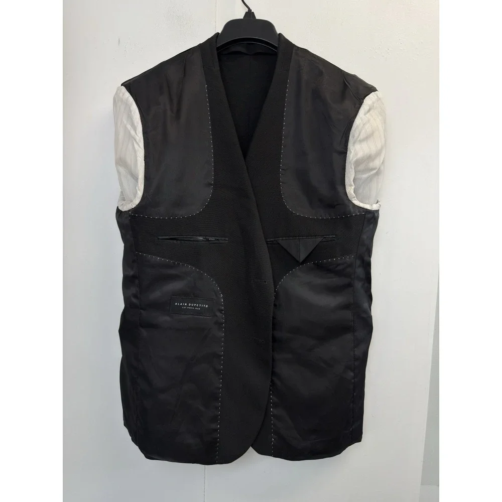 Alain Dupetit Blazer Mens 42R Black Suit Coat Jacket‎ Double Vented 2 Buttons